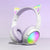 Cute Cat Ear RGB Wireless Headphones, Bluetooth Playtime, Foldable Over-Ear