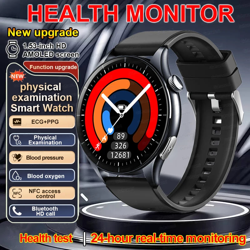 2026 New Smart Watch NFC ECG+PPG Blood oxygen Uric Acid Blood Pressure