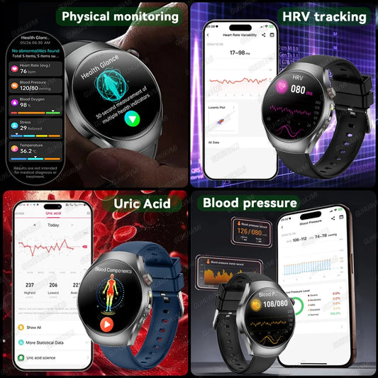 2026 New Accurate Body Health analysis Smart Watch Men ECG Blood lipids Uric