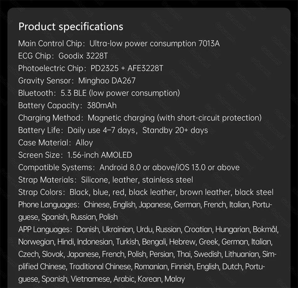 2026 New Smart Watch NFC ECG+PPG Blood oxygen Uric Acid Blood Pressure