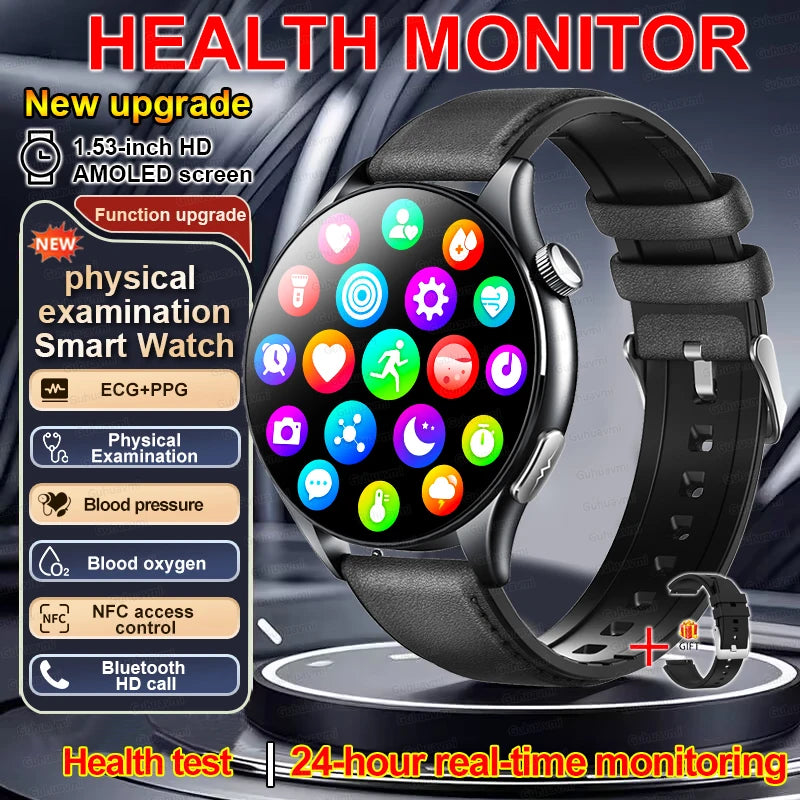2026 New Smart Watch NFC ECG+PPG Blood oxygen Uric Acid Blood Pressure