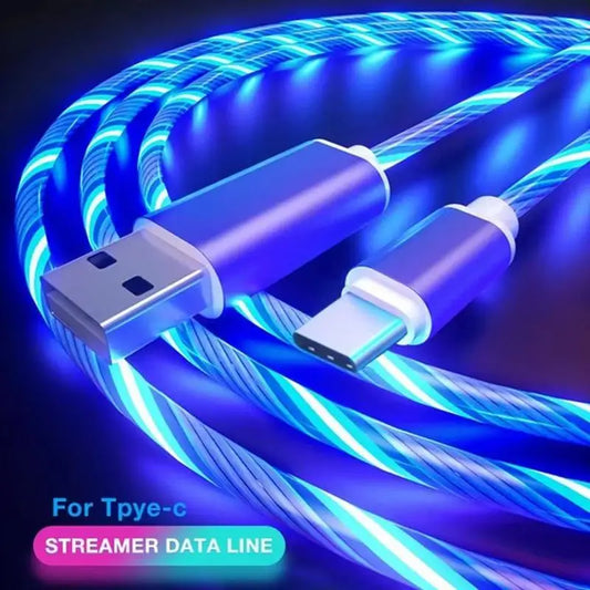 Metal Streamer & Glowing LED Charger Cables - Fast Charging Lightning Options