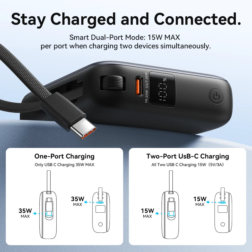Vention 35W Mini Power Bank PD Fast Charge 10000mAh Portable Power Bank