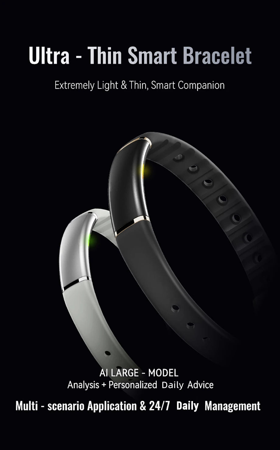 New Fashion Bluetooth Smart Bracelet Health Heart Rate Sleep Stress Monitoring