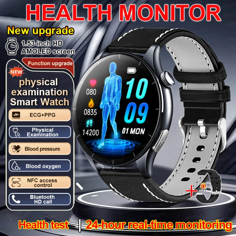 2026 New Smart Watch NFC ECG+PPG Blood oxygen Uric Acid Blood Pressure