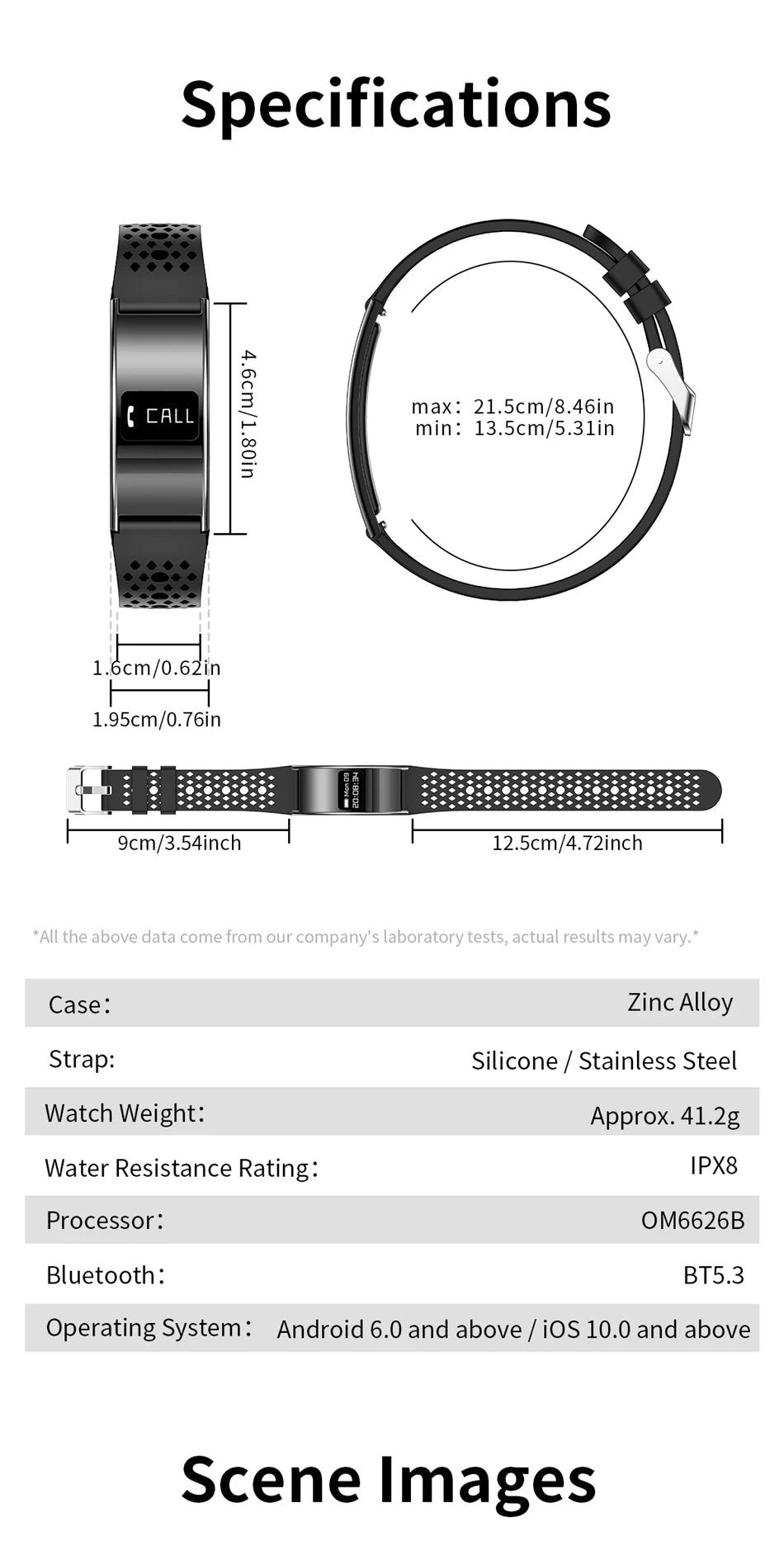 New Smart Bracelet Men Fitness Tracker IPX8 Waterproof Heart Rate Sleep Monitor