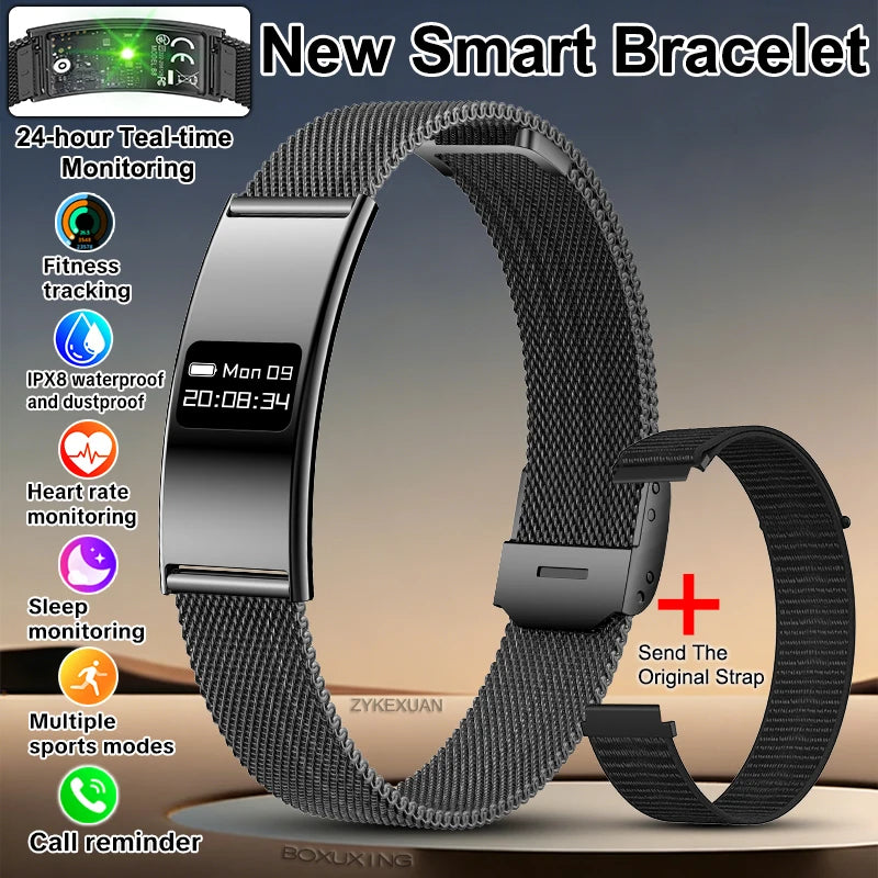 New Smart Bracelet Men Fitness Tracker IPX8 Waterproof Heart Rate Sleep Monitor