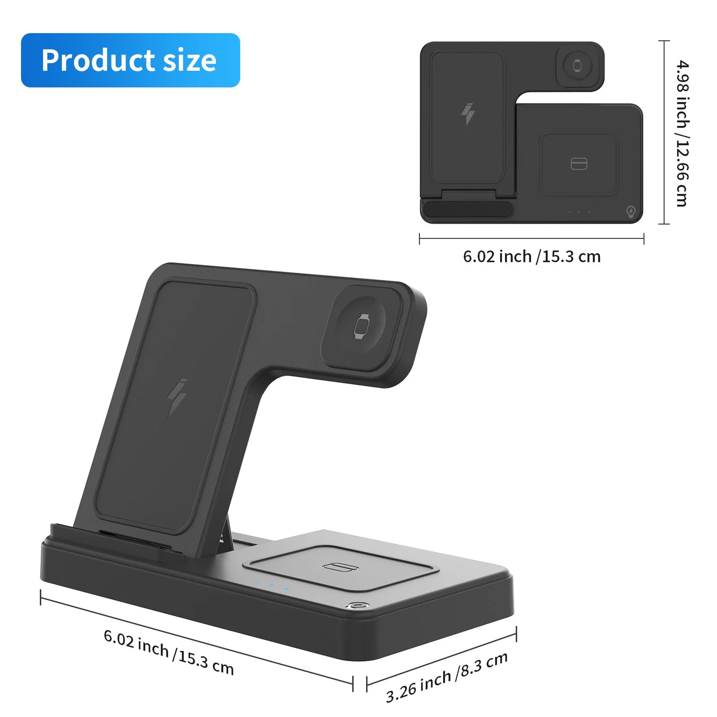 3 In 1 Wireless Charging Station Magnetic Fast Charging 18W Foldable