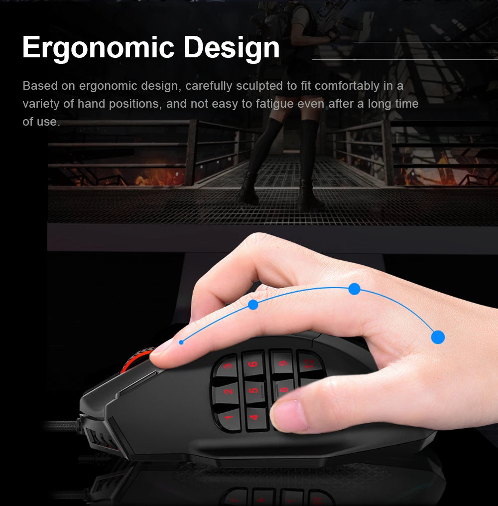 USB Wired RGB Gaming Mouse 24000 DPI SG8960 19 buttons programmable game