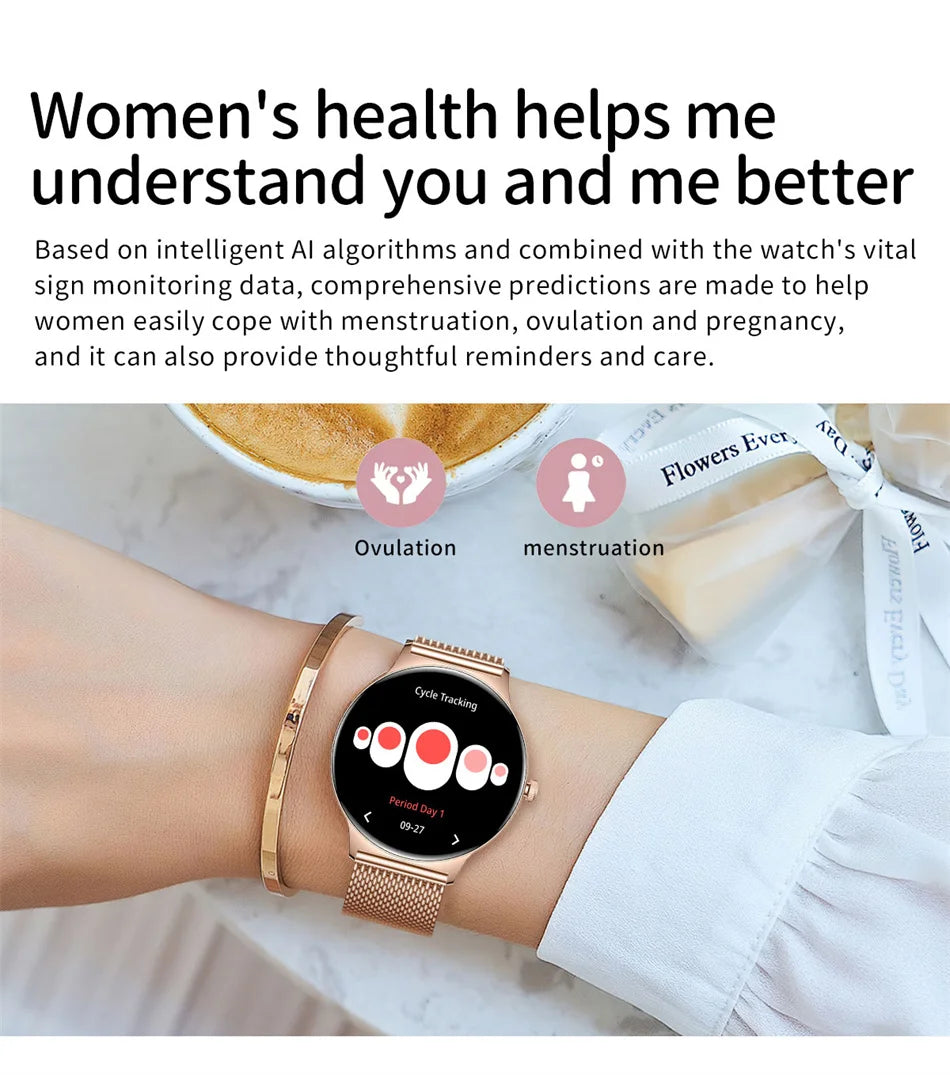 ChiBear Ultra Thin Fashion Smart Watch Women Screen Always Display Time