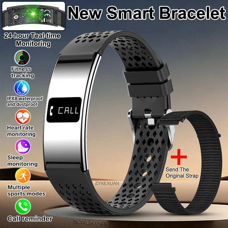 New Smart Bracelet Men Fitness Tracker IPX8 Waterproof Heart Rate Sleep Monitor