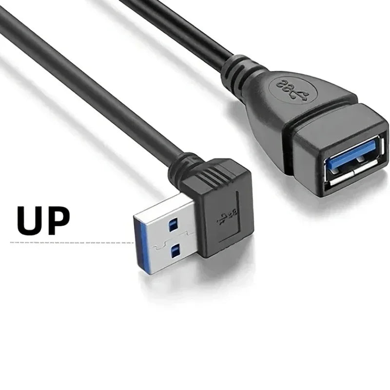 USB 3.0 Right Angle Extension Cable High-Speed Data & Fast Charging
