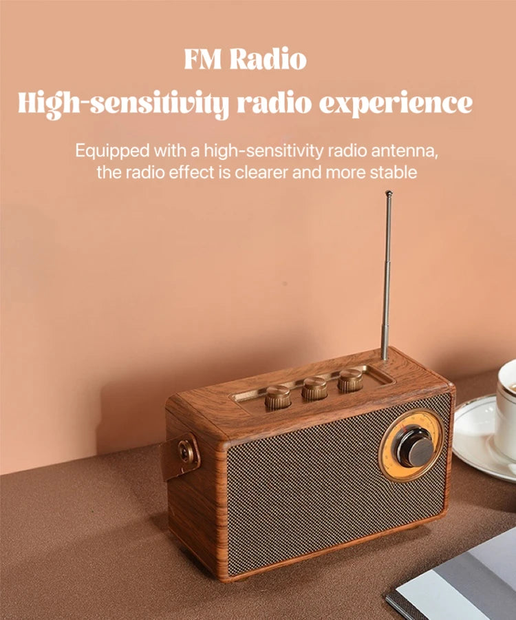 Retro Portable Wireless Bluetooth Speaker High-Quality Powerful Stereo Sound Box