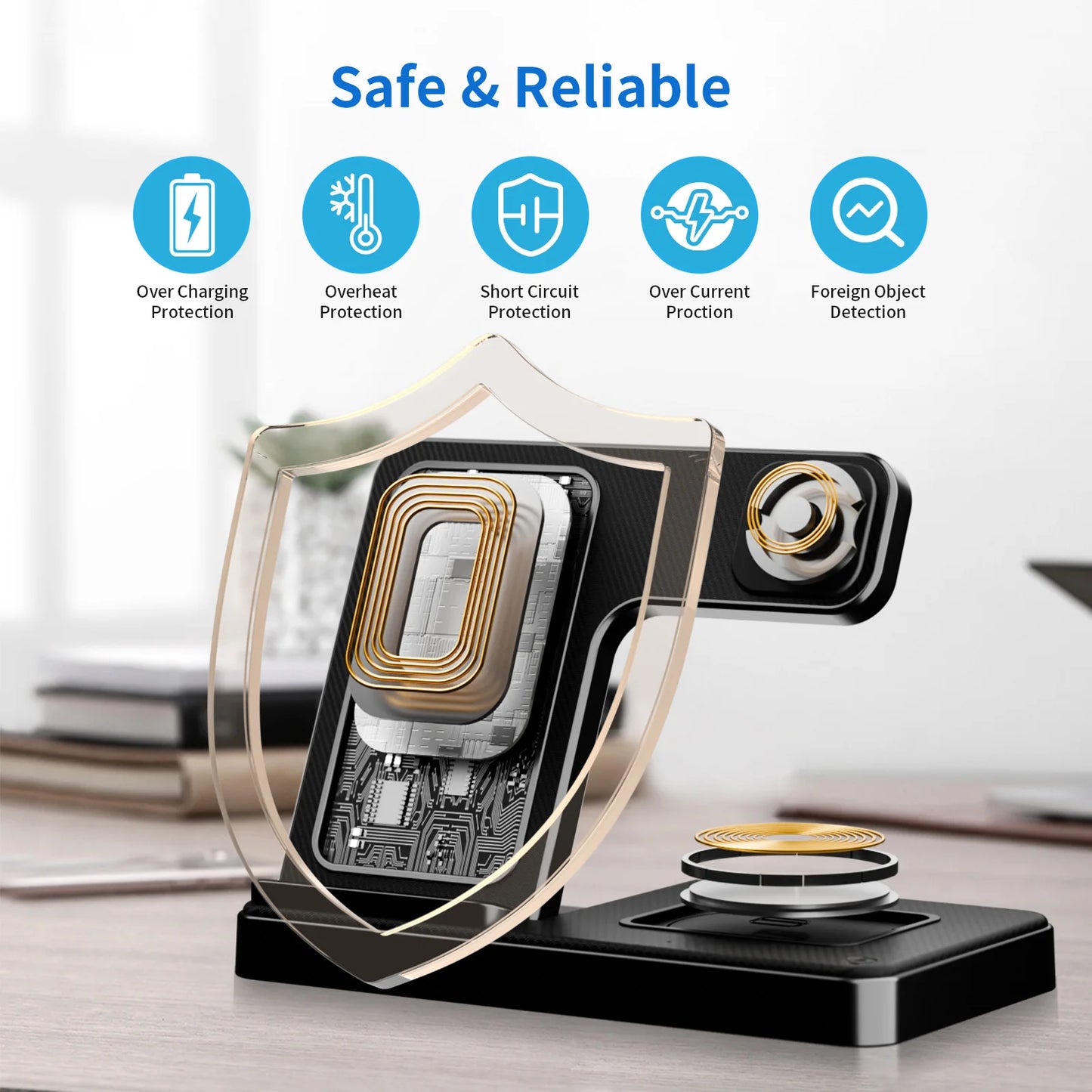 3 In 1 Wireless Charging Station Magnetic Fast Charging 18W Foldable
