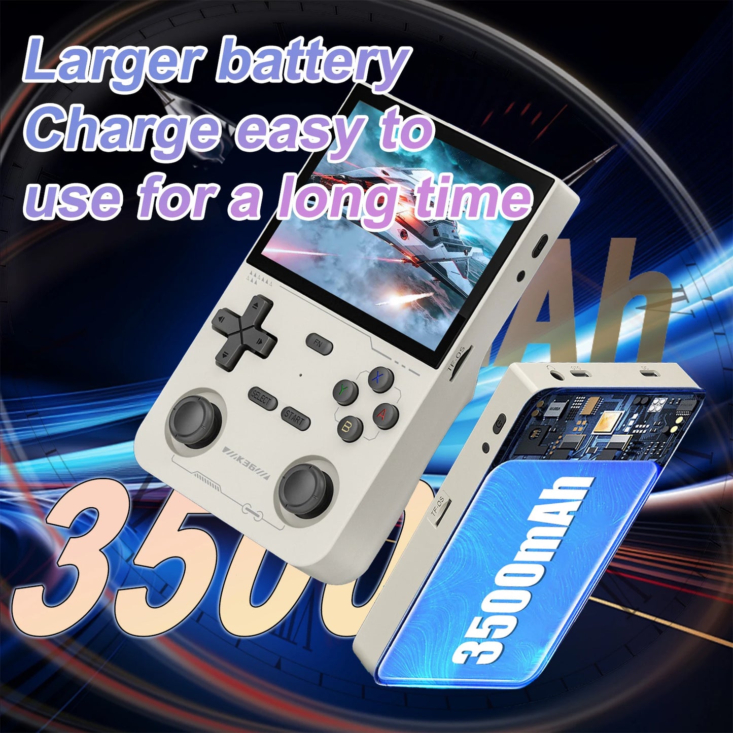 GAMINJA K36 Handheld Game Console 3.5Inch IPS 640x480 Screen Console