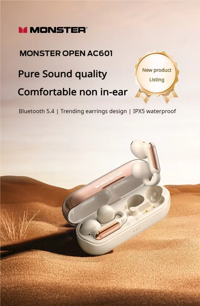 Monster AC601 OWS Bluetooth Gaming Earphones Noise Cancelling Earbuds
