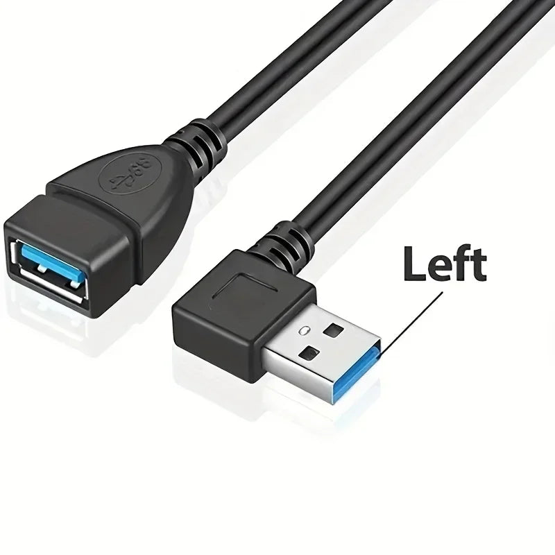 USB 3.0 Right Angle Extension Cable High-Speed Data & Fast Charging