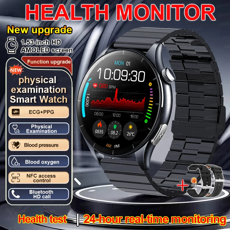 2026 New Smart Watch NFC ECG+PPG Blood oxygen Uric Acid Blood Pressure