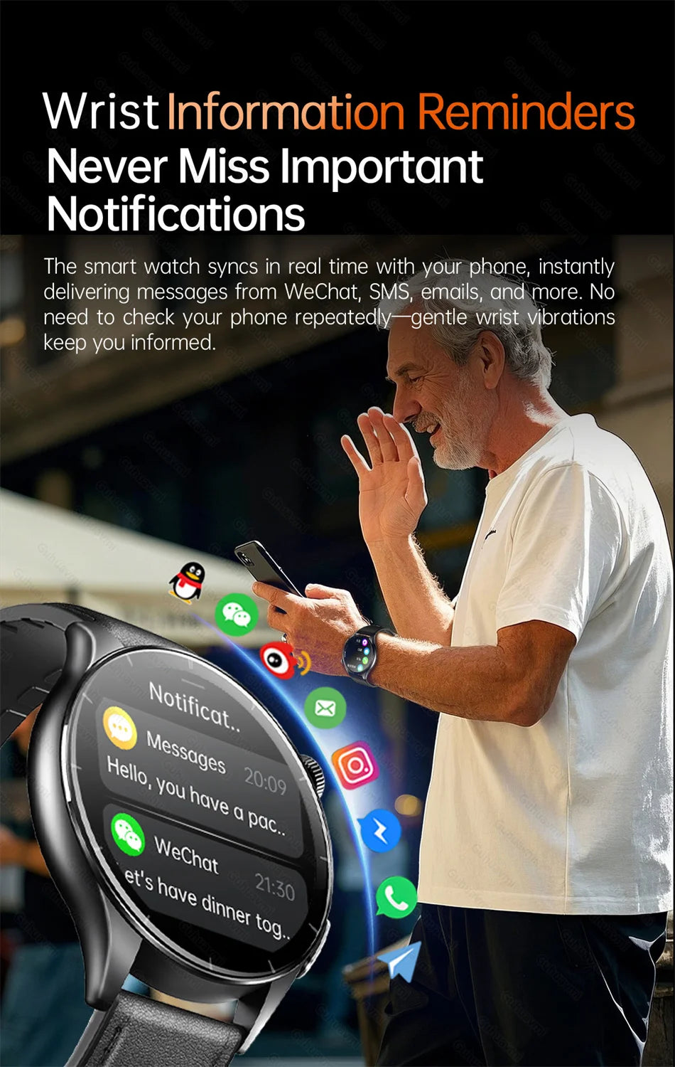 2026 New Smart Watch NFC ECG+PPG Blood oxygen Uric Acid Blood Pressure