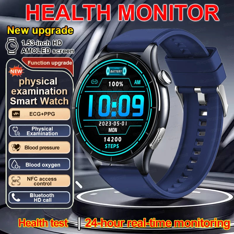 2026 New Smart Watch NFC ECG+PPG Blood oxygen Uric Acid Blood Pressure