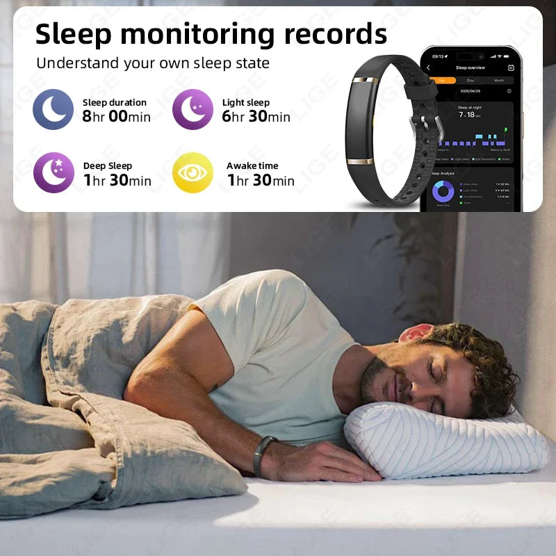 New Fashion Bluetooth Smart Bracelet Health Heart Rate Sleep Stress Monitoring