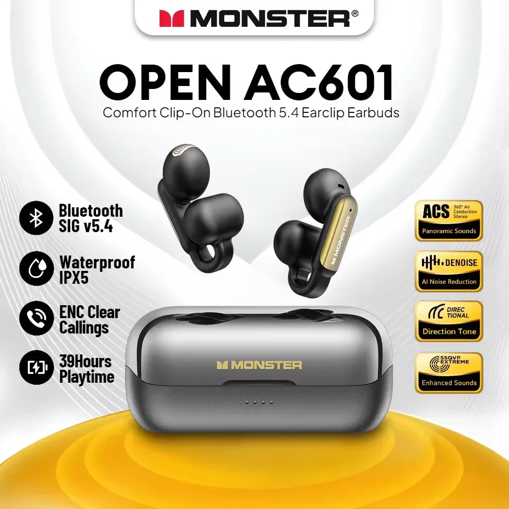 Monster AC601 OWS Bluetooth Gaming Earphones Noise Cancelling Earbuds