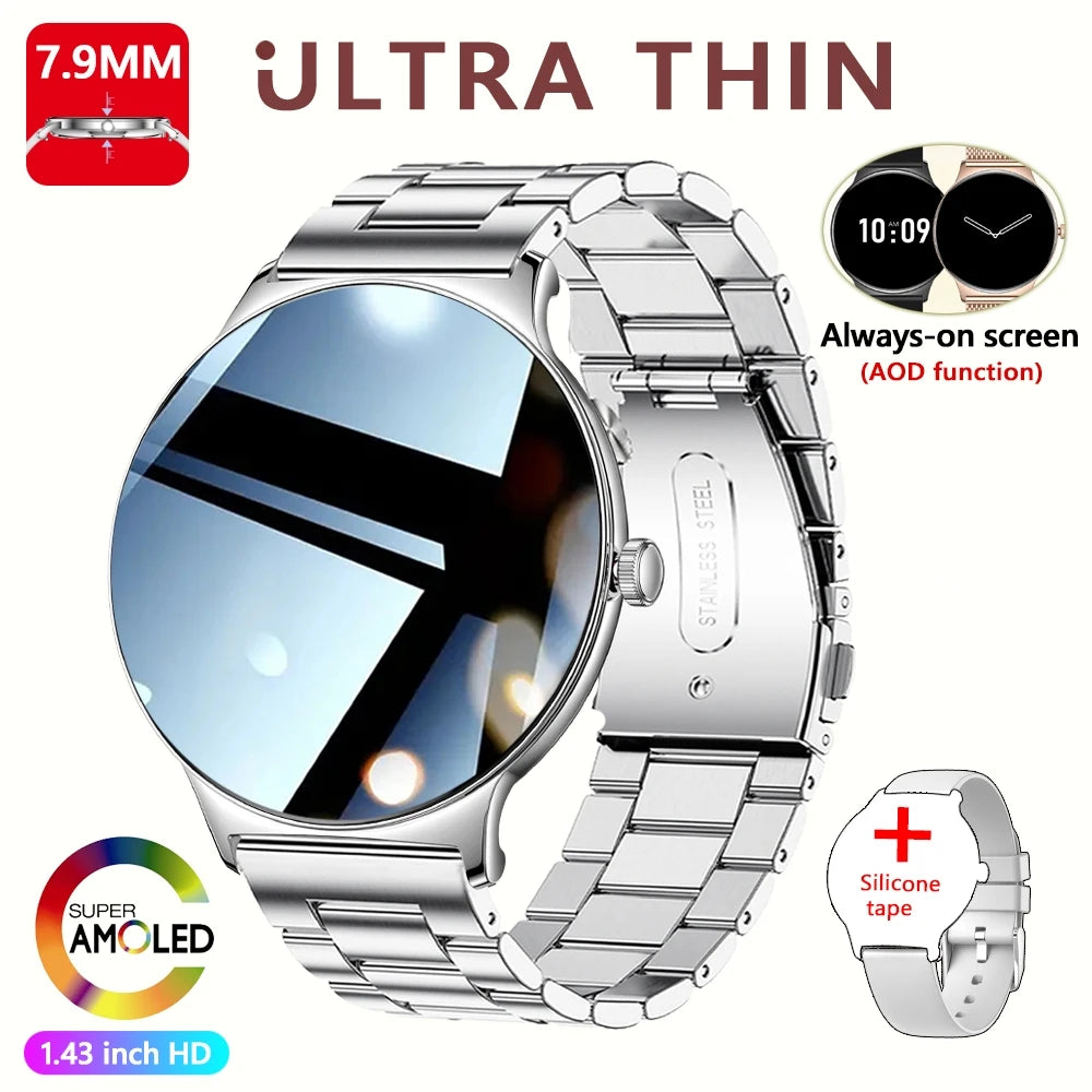ChiBear Ultra Thin Fashion Smart Watch Women Screen Always Display Time