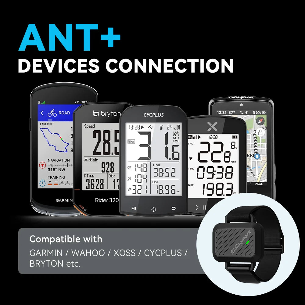 Ridingmark H100 Heart Rate Sensor Wrist Arm Strap Band BLE ANT+ IPX6 Sports