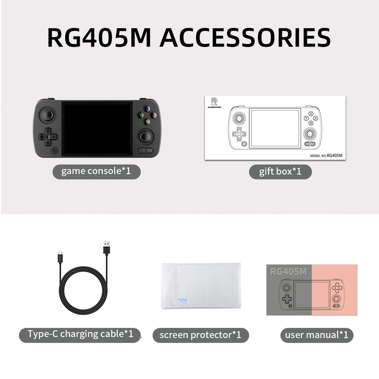 Anbernic RG405M Handheld Game Console 4'' IPS Touch Screen Android12
