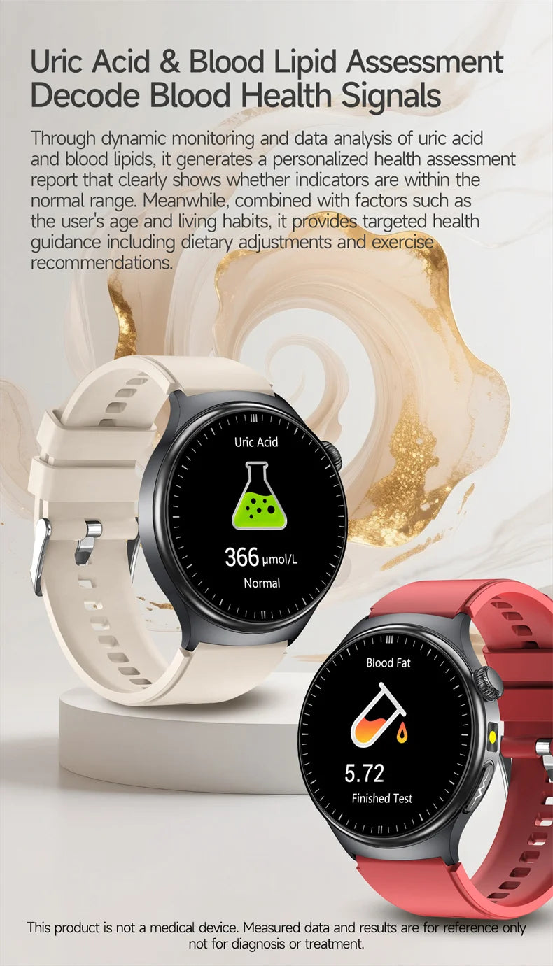 New Accurate ECG Smart Watch Heart Health Analysis Blood oxygen Pressure BT