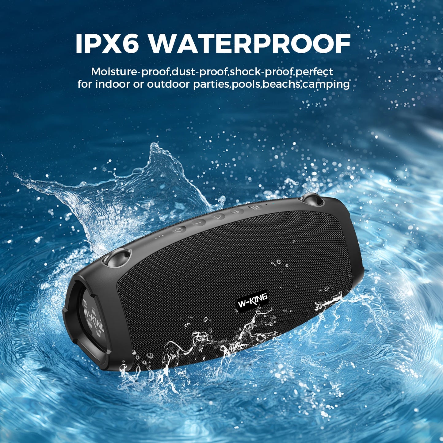 W-KING X10 Bluetooth Speaker, 120W Max Portable Loud Speakers Wireless