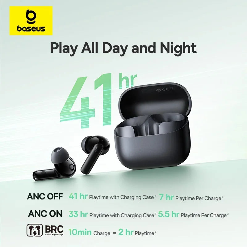 Baseus Bass Noise Cancelling ANC True Wireless Earbuds Bluetooth Ear buds