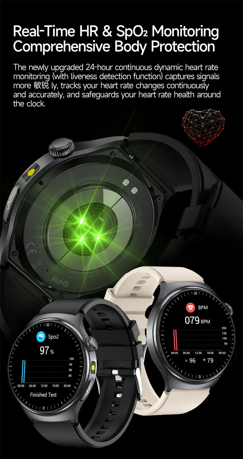 New Accurate ECG Smart Watch Heart Health Analysis Blood oxygen Pressure BT
