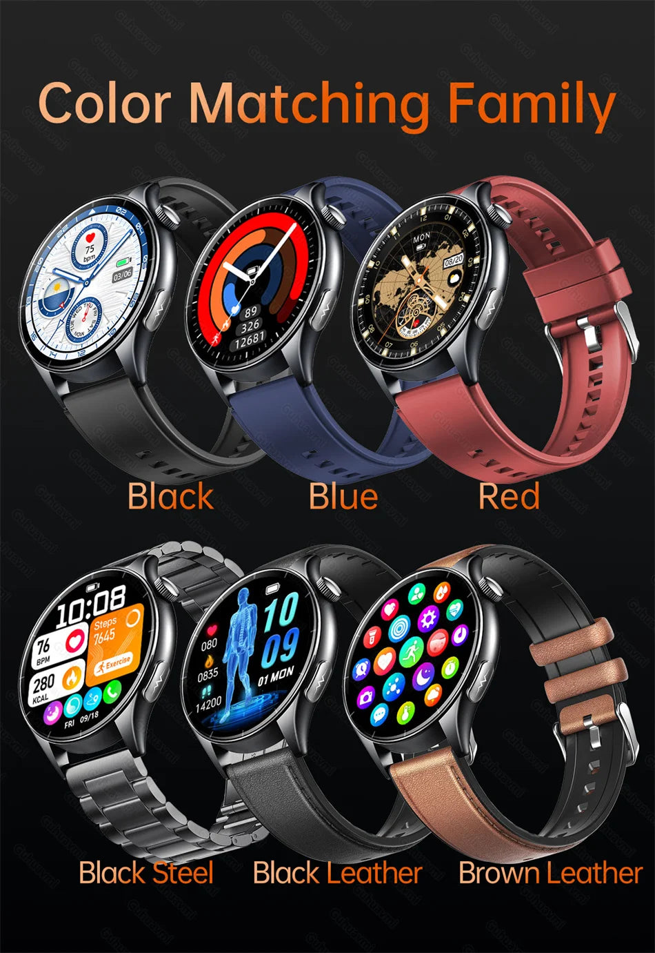 2026 New Smart Watch NFC ECG+PPG Blood oxygen Uric Acid Blood Pressure