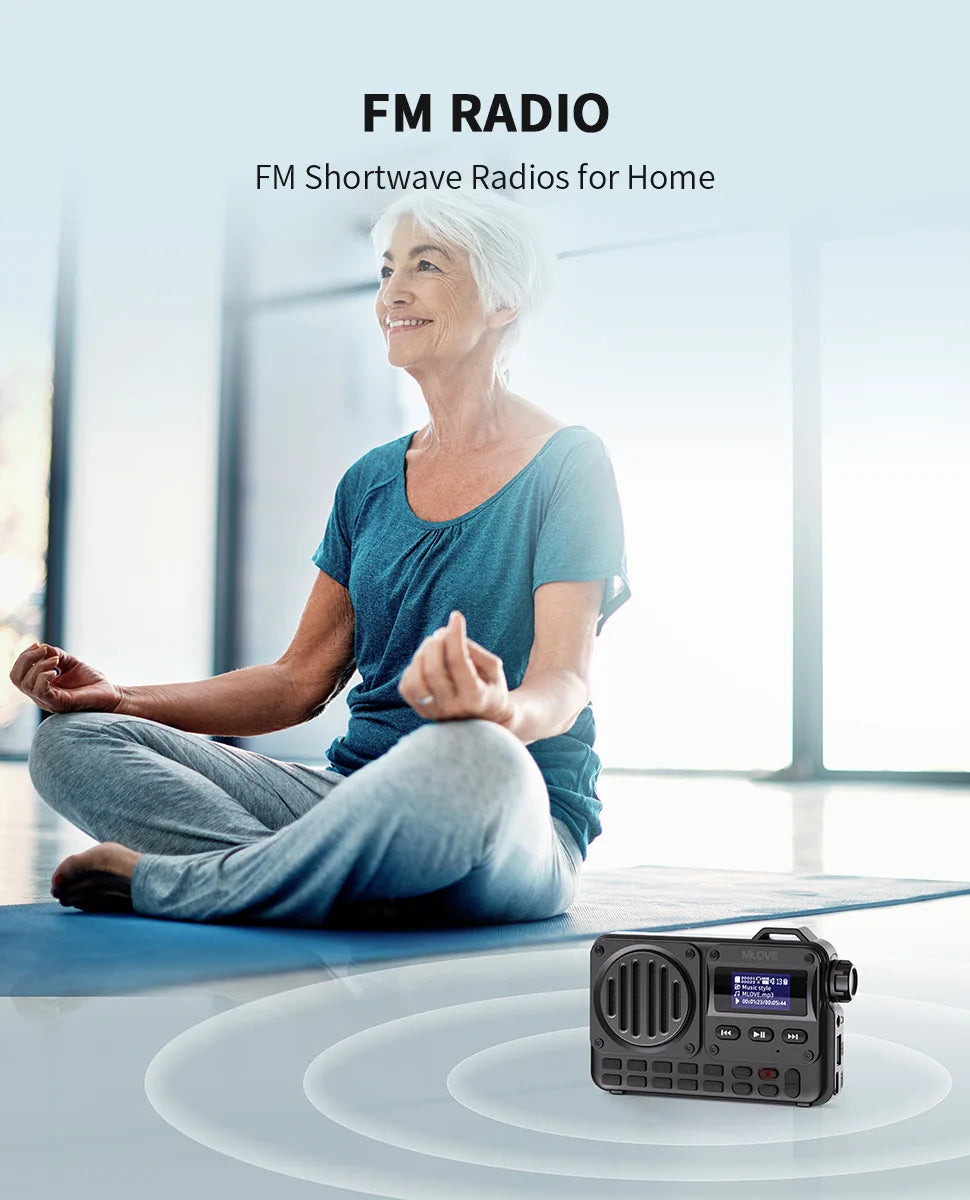 MLOVE BV800 Super-Portable Bluetooth Speaker with FM Radio LCD Screen