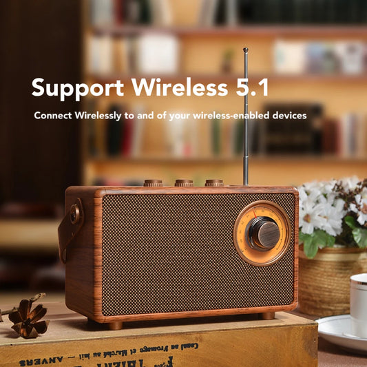 Retro Portable Wireless Bluetooth Speaker High-Quality Powerful Stereo Sound Box