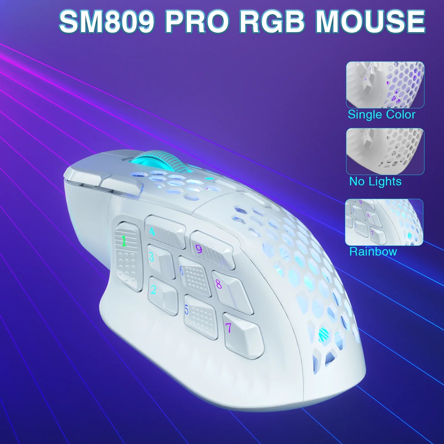Pro Wireless MMO Gaming Mouse Programmable Macro Wireless mouse