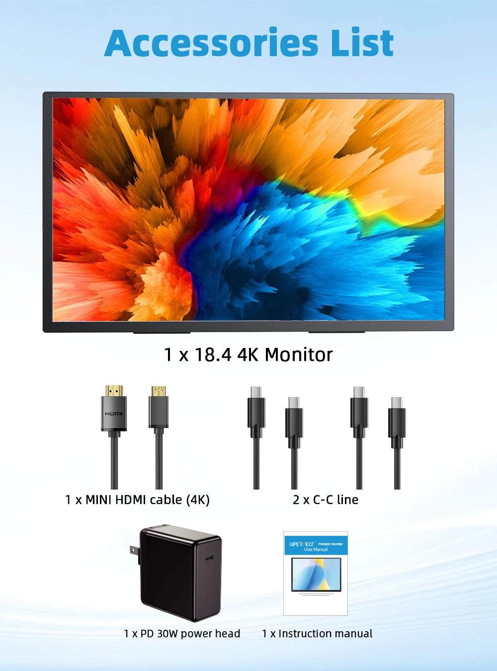 Portable Monitor Gaming Computer Display Ultra-Slim Extend Screen