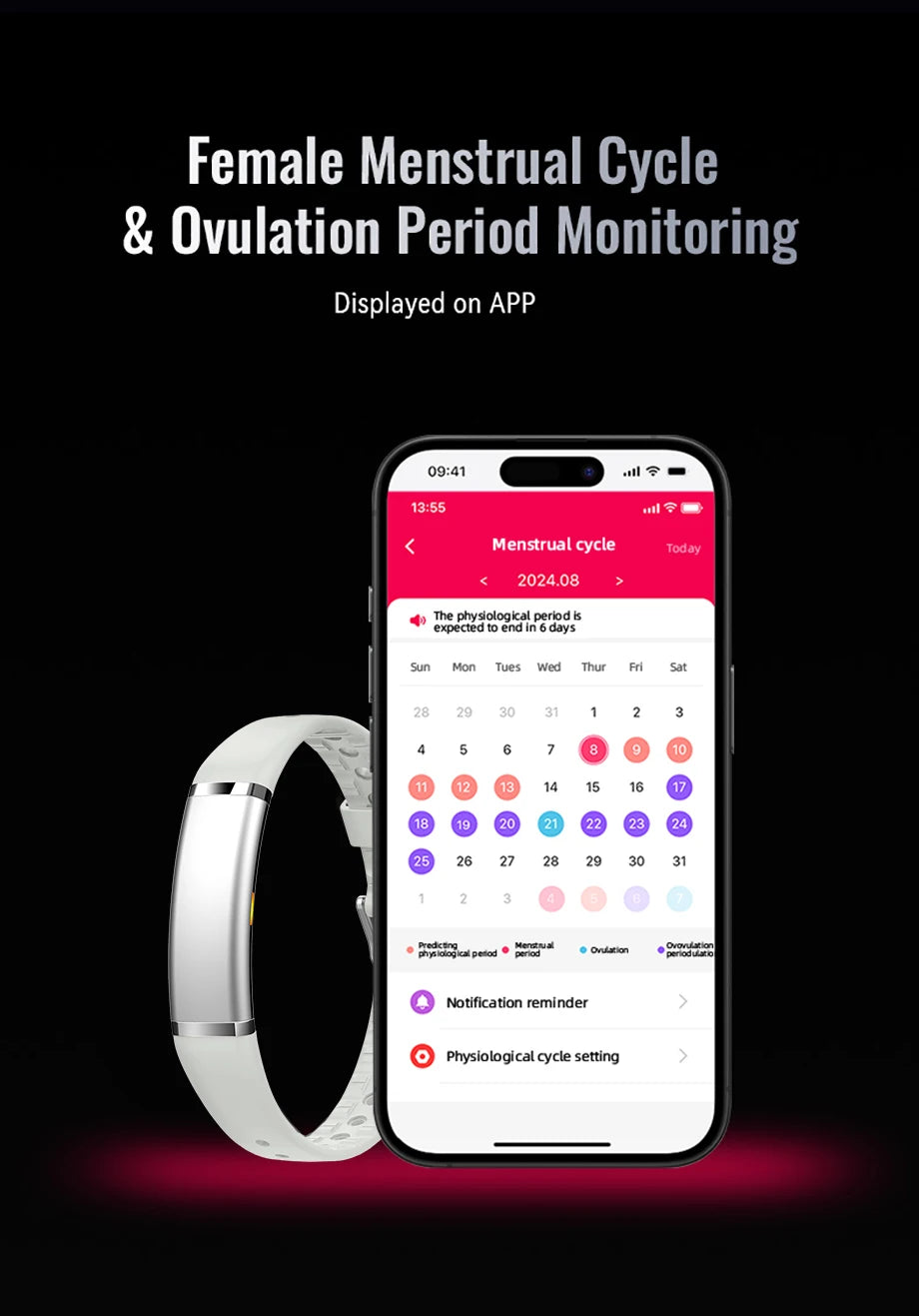 New Fashion Bluetooth Smart Bracelet Health Heart Rate Sleep Stress Monitoring
