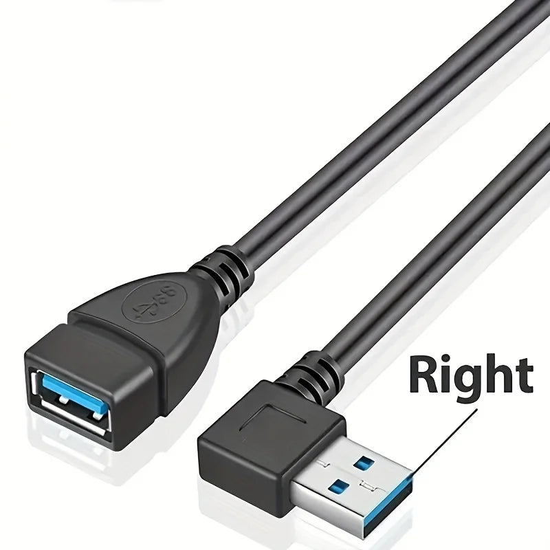 USB 3.0 Right Angle Extension Cable High-Speed Data & Fast Charging