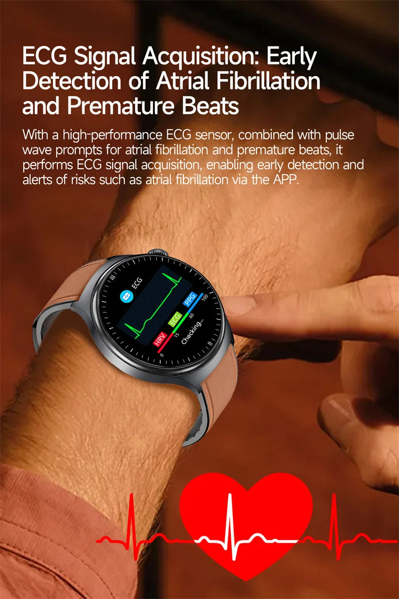 New Accurate ECG Smart Watch Heart Health Analysis Blood oxygen Pressure BT