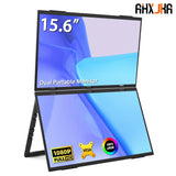 Dual Portable Monitor FHD Laptop Screen Extender Folding Stacked Monitors