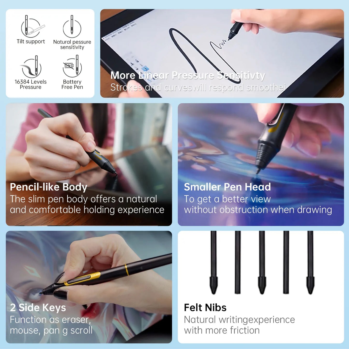 BOSTO BT-101A Portable Graphics Drawing Tablet 10.1 Inch IPS Screen