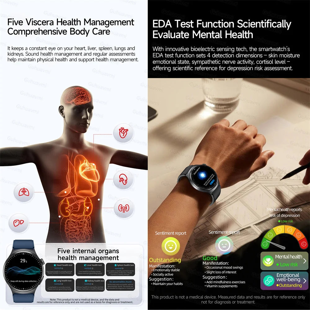 New Accurate ECG Smart Watch Heart Health Analysis Blood oxygen Pressure BT