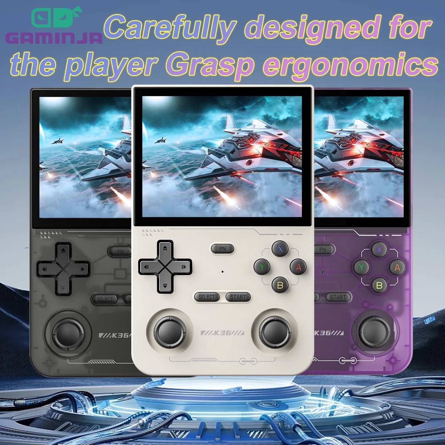 GAMINJA K36 Handheld Game Console 3.5Inch IPS 640x480 Screen Console