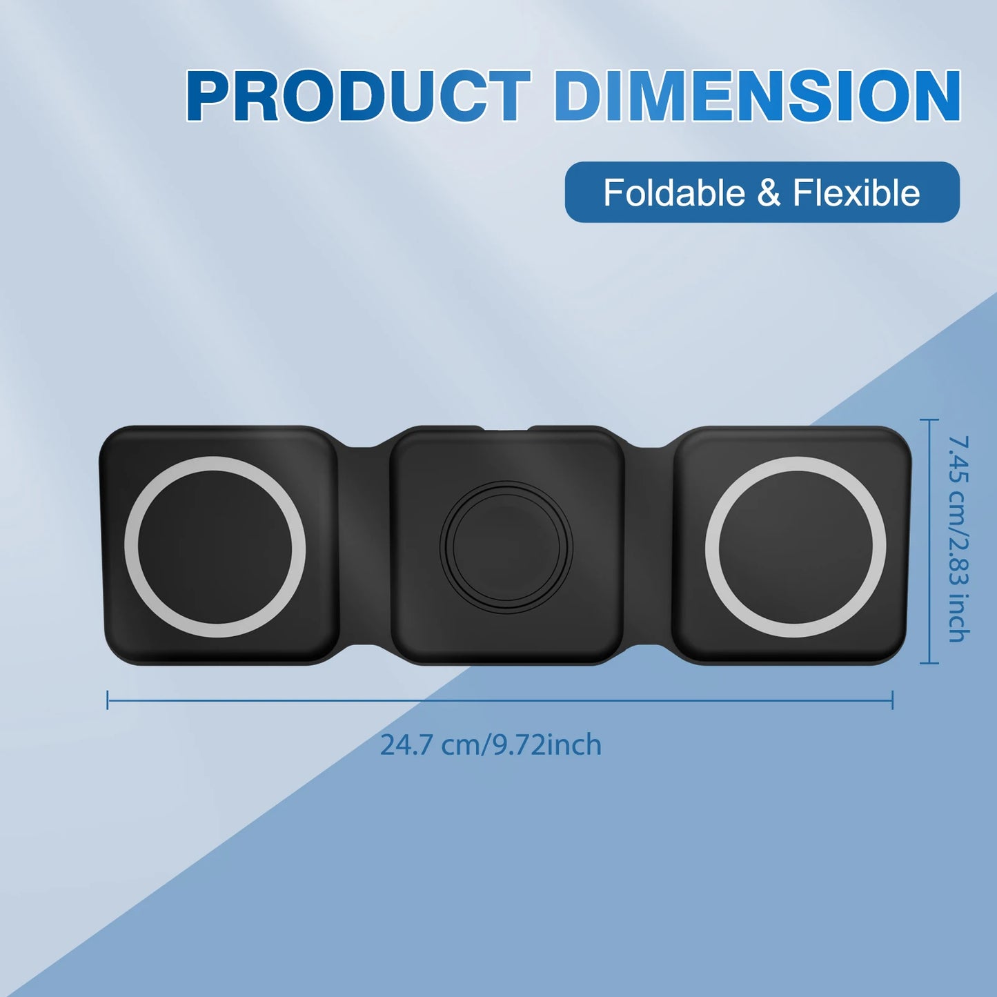 15W Magnetic Wireless Chargers 3 in 1 Foldable Phone Charge Dock Fast Charg