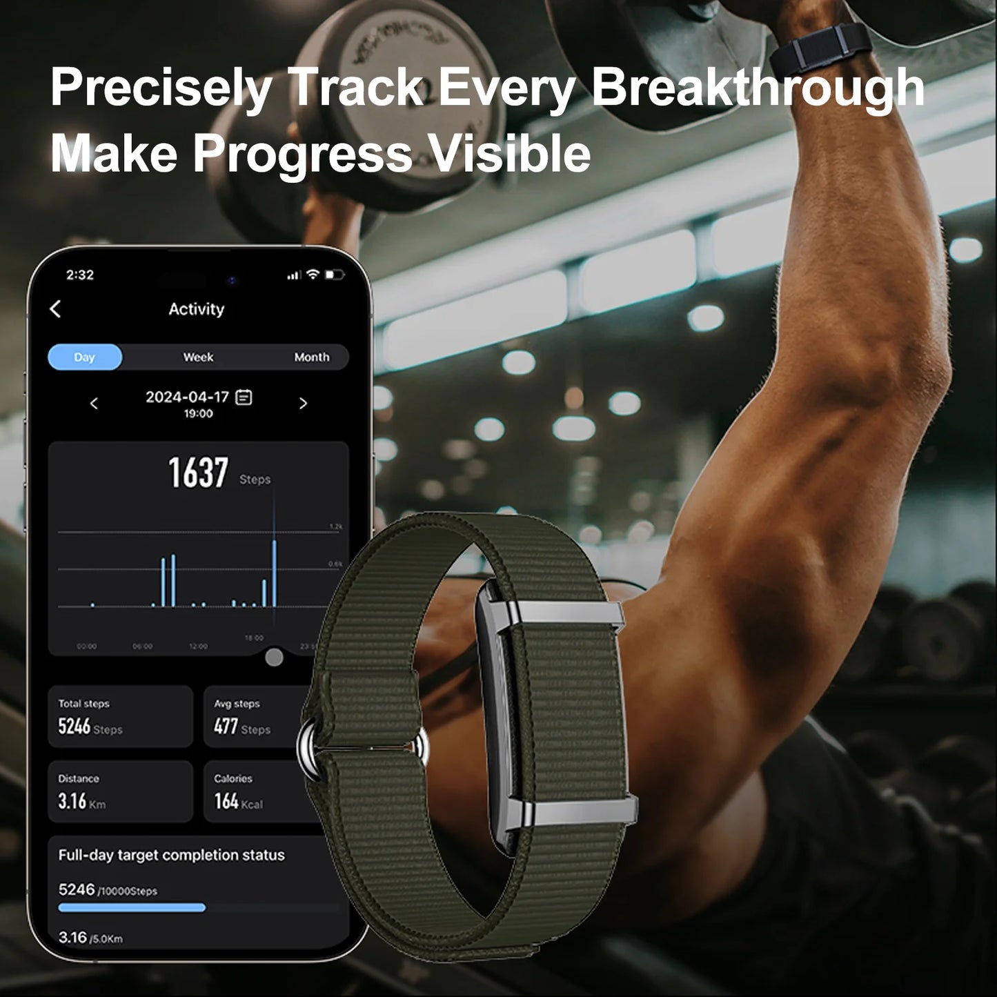 Smart Bracelet Sports Fitness Tracker Health Monitoring Step Count Heart