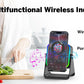Wireless Induction Speaker 8 RGB Lights HIFI Sound Portable Bluetooth Phone