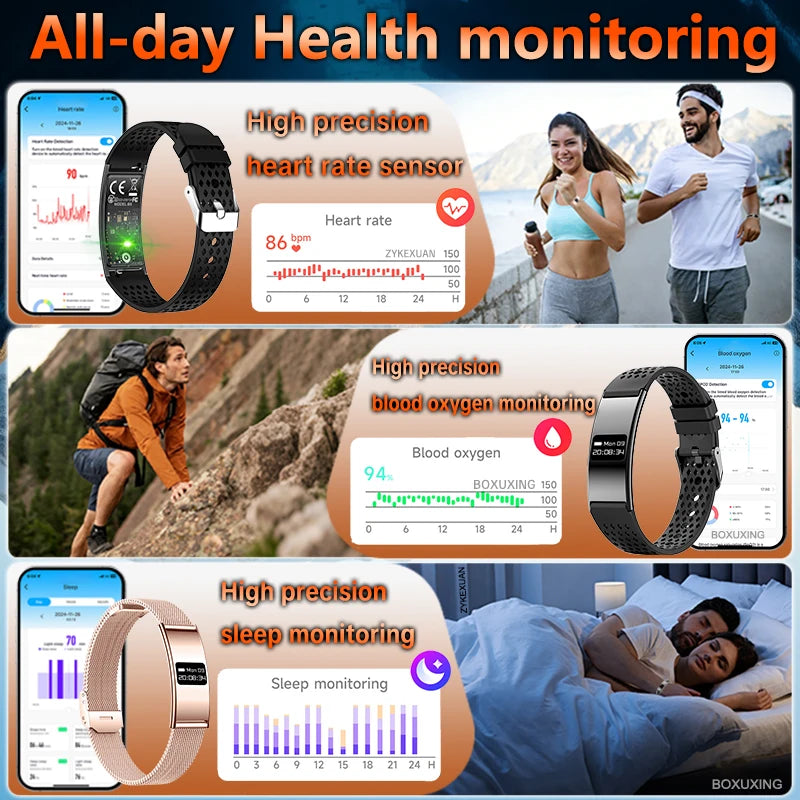 New Smart Bracelet Men Fitness Tracker IPX8 Waterproof Heart Rate Sleep Monitor