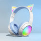 Cute Cat Ear RGB Wireless Headphones, Bluetooth Playtime, Foldable Over-Ear